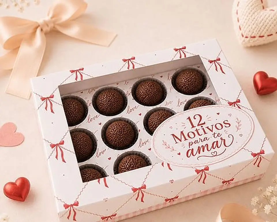 Caixa Brigadeiro 12 Motivos para te amar 1