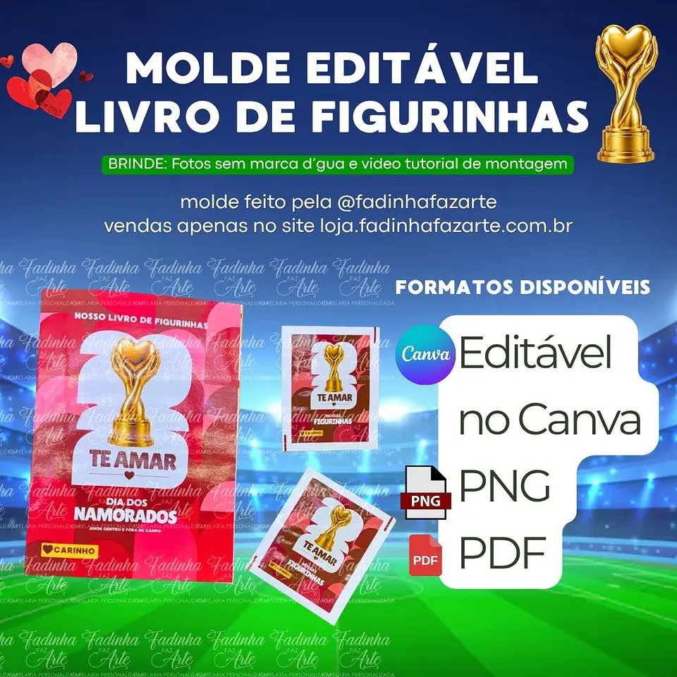 Arquivo de Corte Molde Album de Figurinha Dia dos Namorados 1