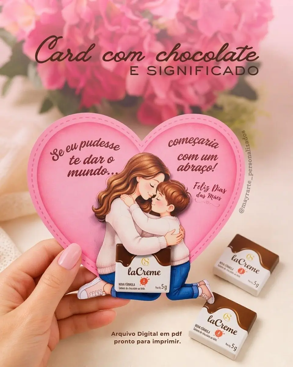 Arquivo de Corte Card Chocolate Dia das Mães 2