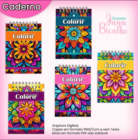 Caderno A5 Para Colorir Mandala Arquivo Digital