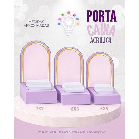 Porta Caixinha de Acrílico Arquivo Digital