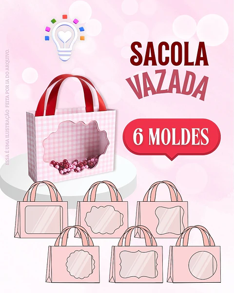 ARQUIVO DE CORTE SACOLA VAZADA VITRINE