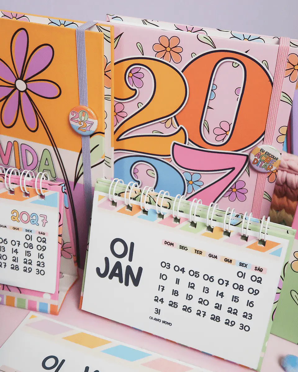 Agendas Colors 2027 Arquivo Digital Encadernação 1