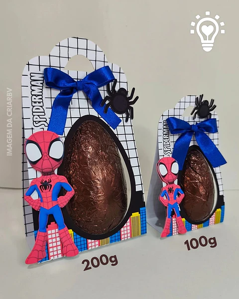 Arquivo de Corte Porta Ovo de Páscoa Homem Aranha