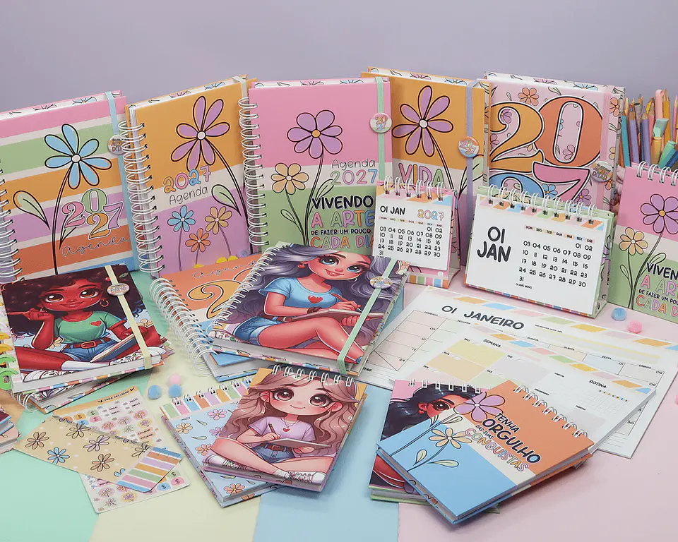 Agendas Colors 2027 Arquivo Digital Encadernação 2