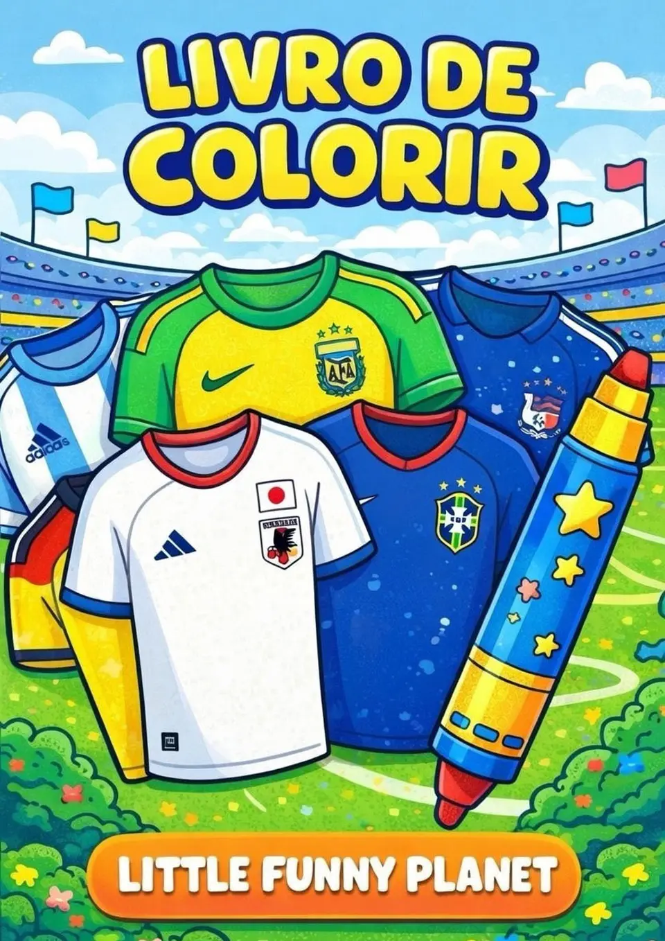 Livro de Colorir Camisas da Copa do Mundo 2026 Arquivo Digital 1