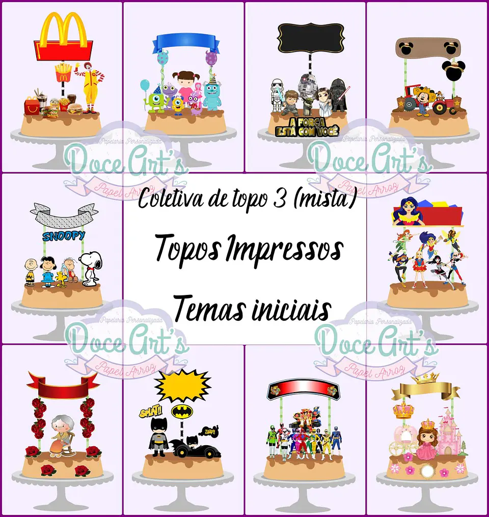 Coletiva Topos de Bolo Mista Arquivo Digital | Camadas e Impressos Silhouette PDF 2