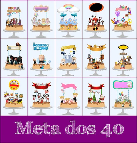 +100 Topos de Bolo Prontos Arquivo Digital
