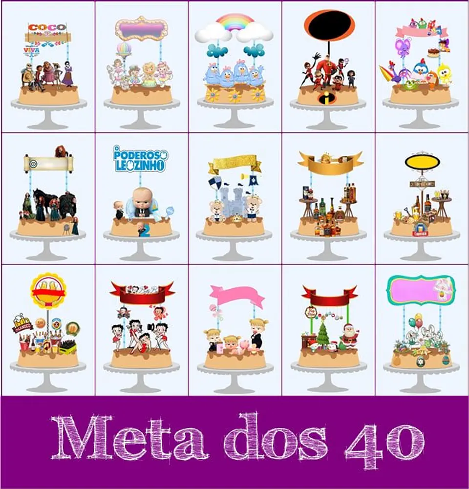 +100 Topos de Bolo Prontos Arquivo Digital 2