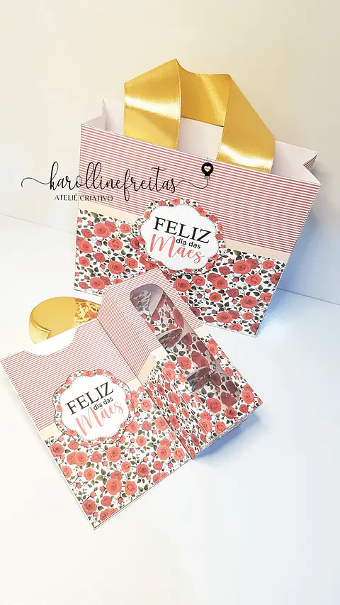 Bolsinha e Caixa Esmalte Lixa + Cartão Dia das Mães