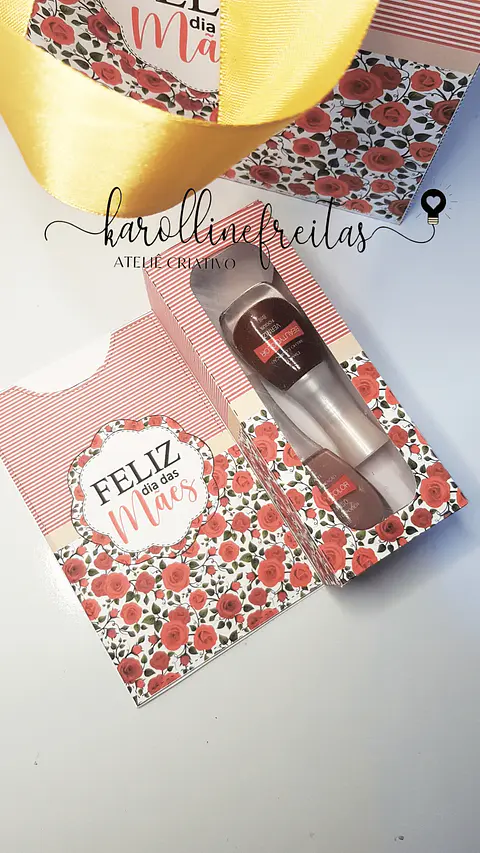 Bolsinha e Caixa Esmalte Lixa + Cartão Dia das Mães