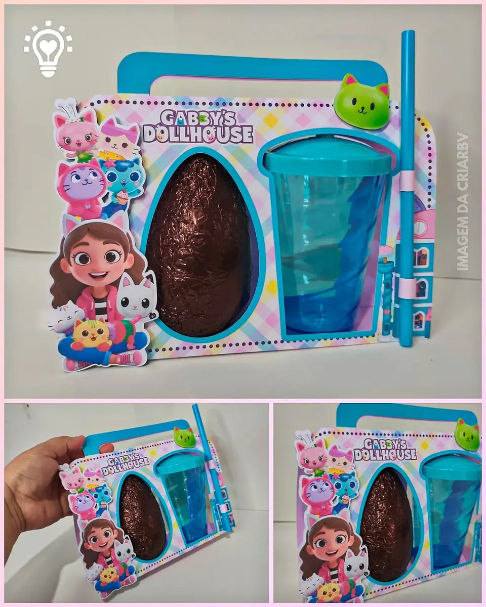 Arquivo Porta Ovo de Páscoa + Copo Twister - A CASA MÁGICA DA GABBY 1