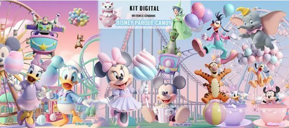 Arquivo Papel Elementos Disney Parque Candy 1