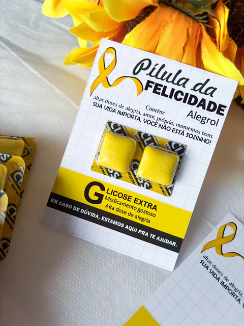 Arquivo de Corte Card Pilula da Felicidade Setembro Amarelo