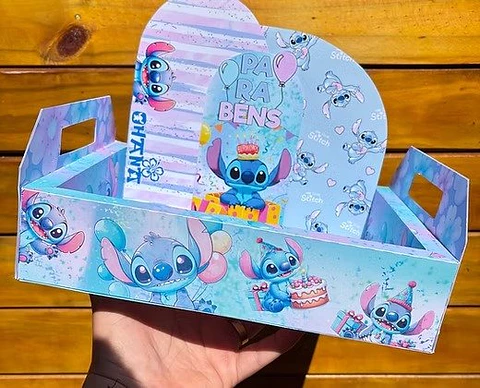 Arquivo de Corte Caixa Cesta com Alça Stitch