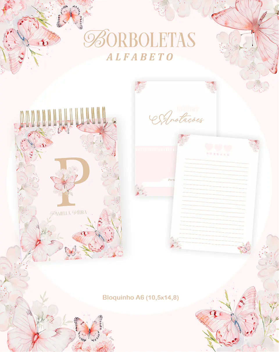 Arquivo Digital Planners e Agendas 2026 Borboletas Alfabeto 7