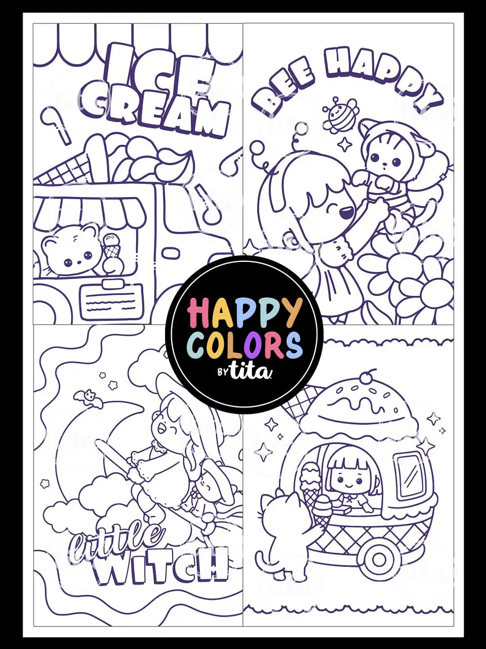 Arquivo Digital Colorindo Cards + Envelopes Kawaii 9