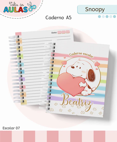 Arquivo Digital Pack Volta ás Aulas Escolar 2026 Snoopy
