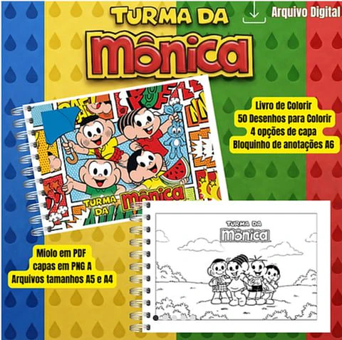 Arquivo Digital Livro de Colorir Turma da Monica