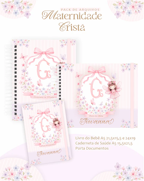 Arquivo Digital Maternidade Cristã Monograma Fadinha Clean