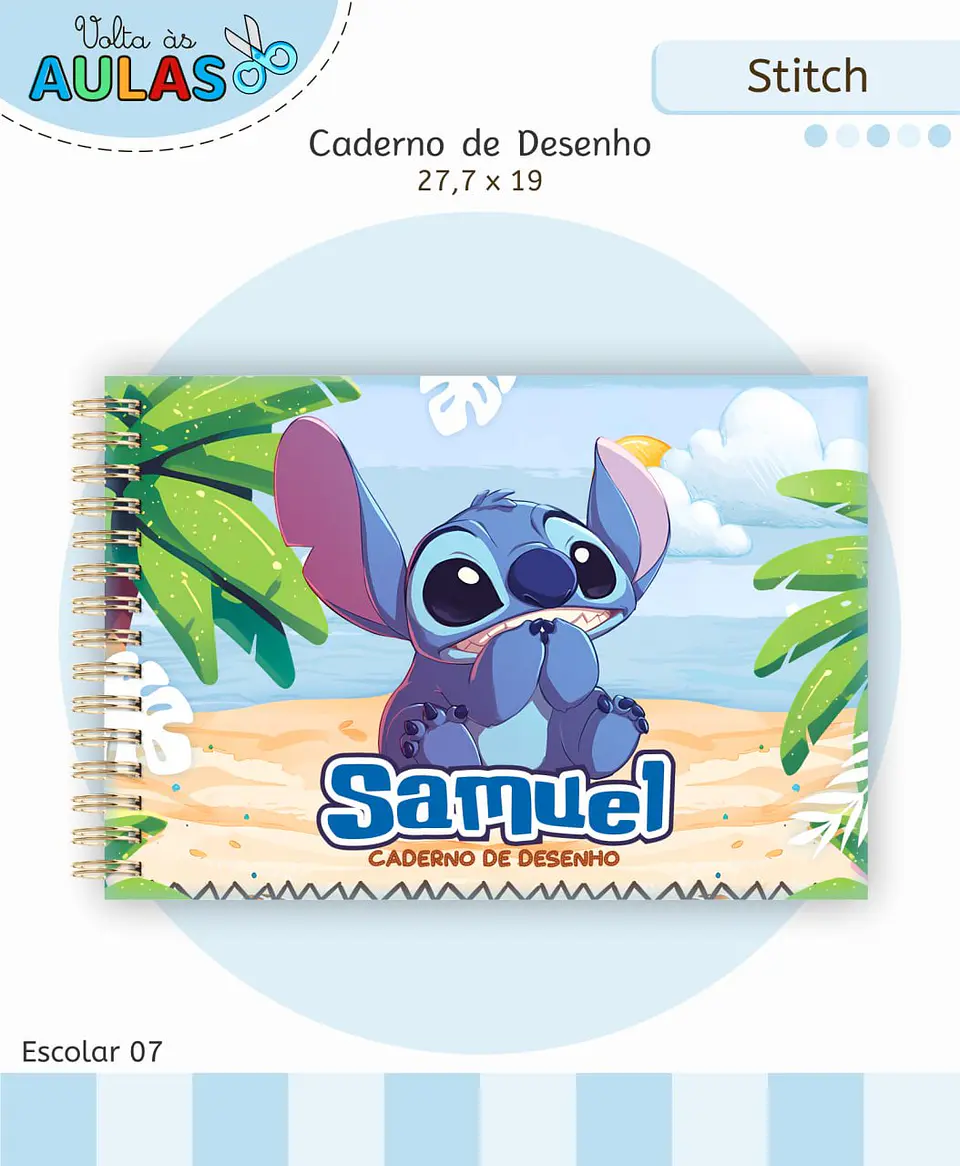 Arquivo Digital Pack Volta ás Aulas Escolar 2026 Stitch 5