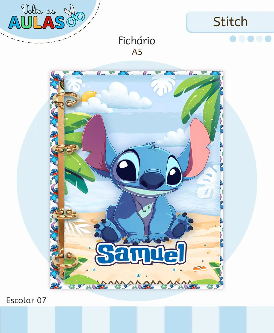 Arquivo Digital Pack Volta ás Aulas Escolar 2026 Stitch 7
