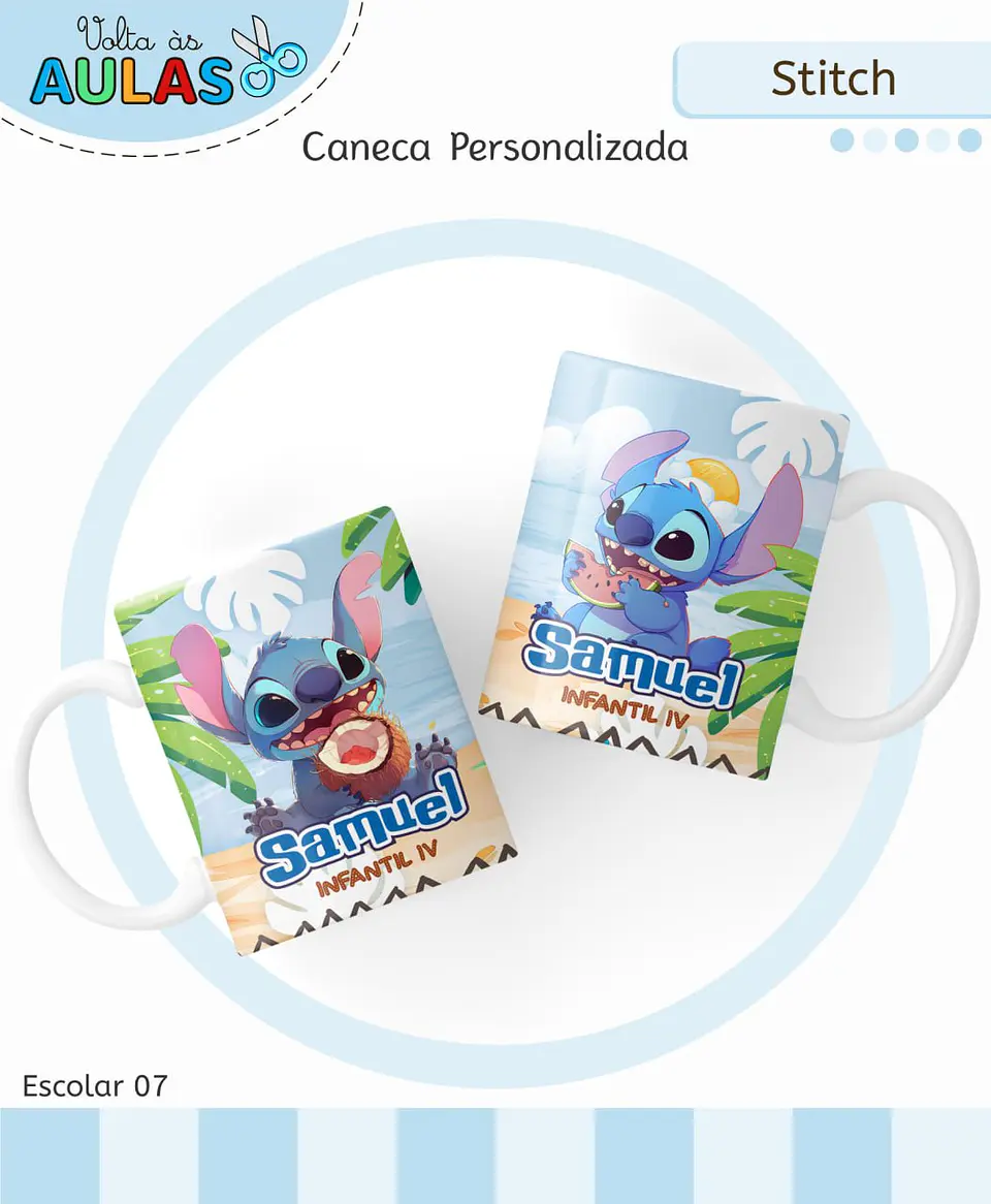 Arquivo Digital Pack Volta ás Aulas Escolar 2026 Stitch 10