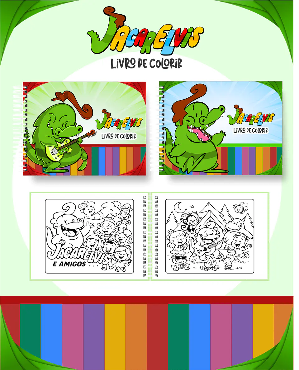 Arquivo Digital Livro de Colorir Jacarelvis 1