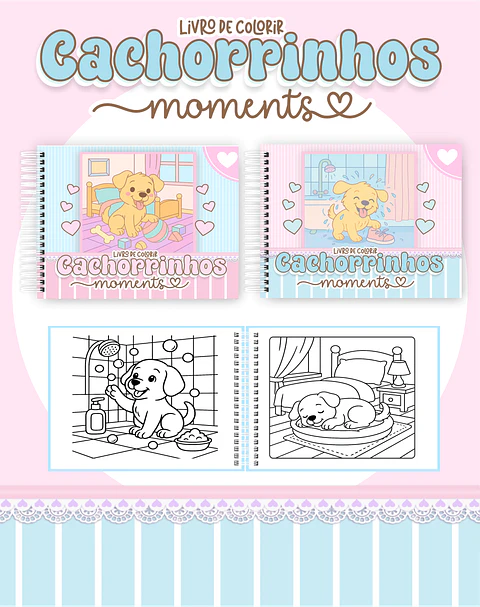 Arquivo Digital Livro de Colorir Cachorrinhos Moments