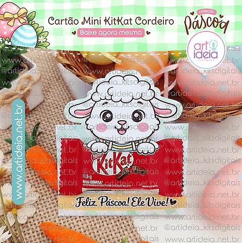 Arquivo Digital – Cartão Mini KitKat Cordeiro Páscoa
