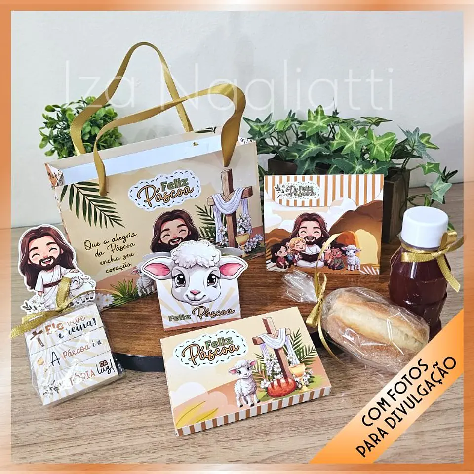 Kit Sacolinha para Guloseimas Páscoa Cristã Arquivo Digital 1