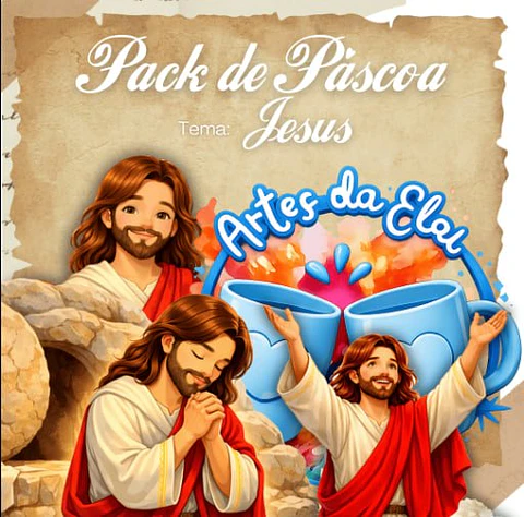 Arquivo Digital Pack Canecas Páscoa Jesus