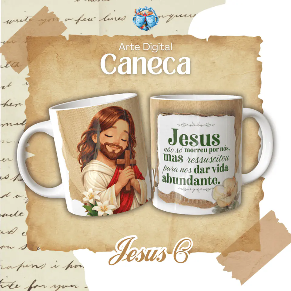 Arquivo Digital Pack Canecas Páscoa Jesus 2