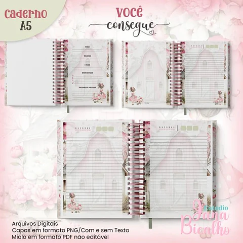 Encadernação Caderno A5 Você Consegue Arquivo Digital