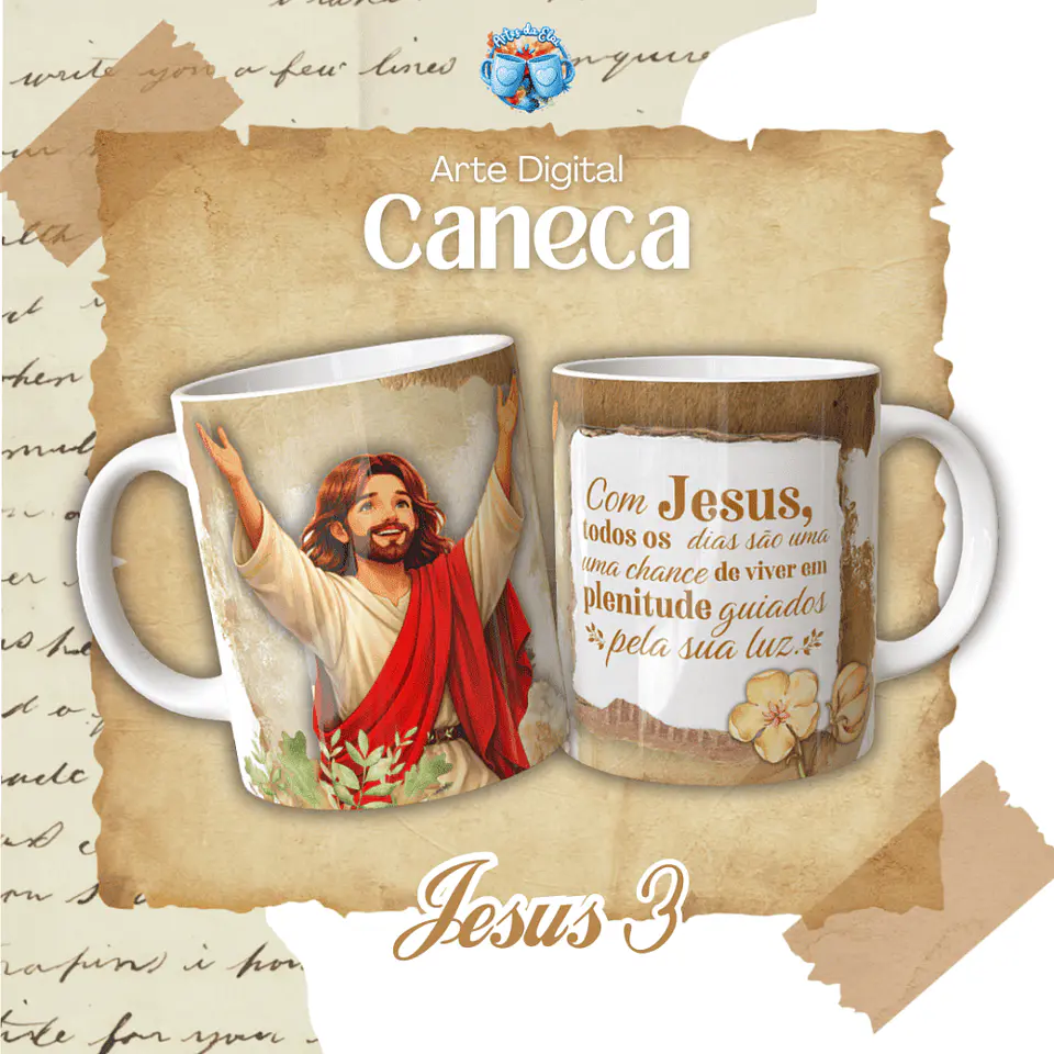 Arquivo Digital Pack Canecas Páscoa Jesus 5
