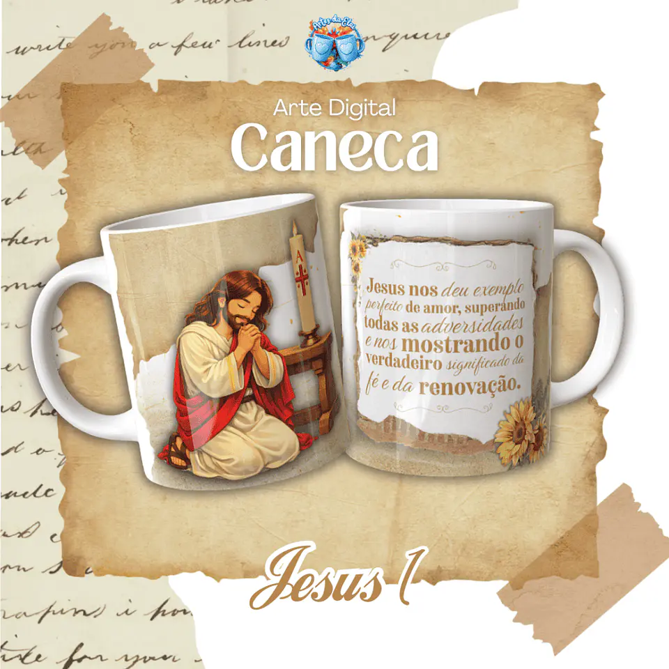 Arquivo Digital Pack Canecas Páscoa Jesus 7