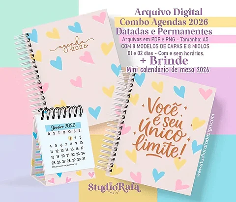 Arquivo Digital Combo Agendas Colorful 2026