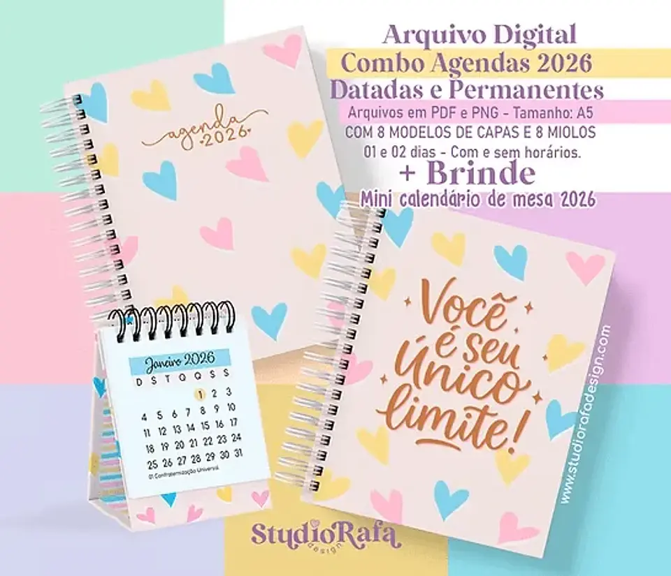 Arquivo Digital Combo Agendas Colorful 2026 1