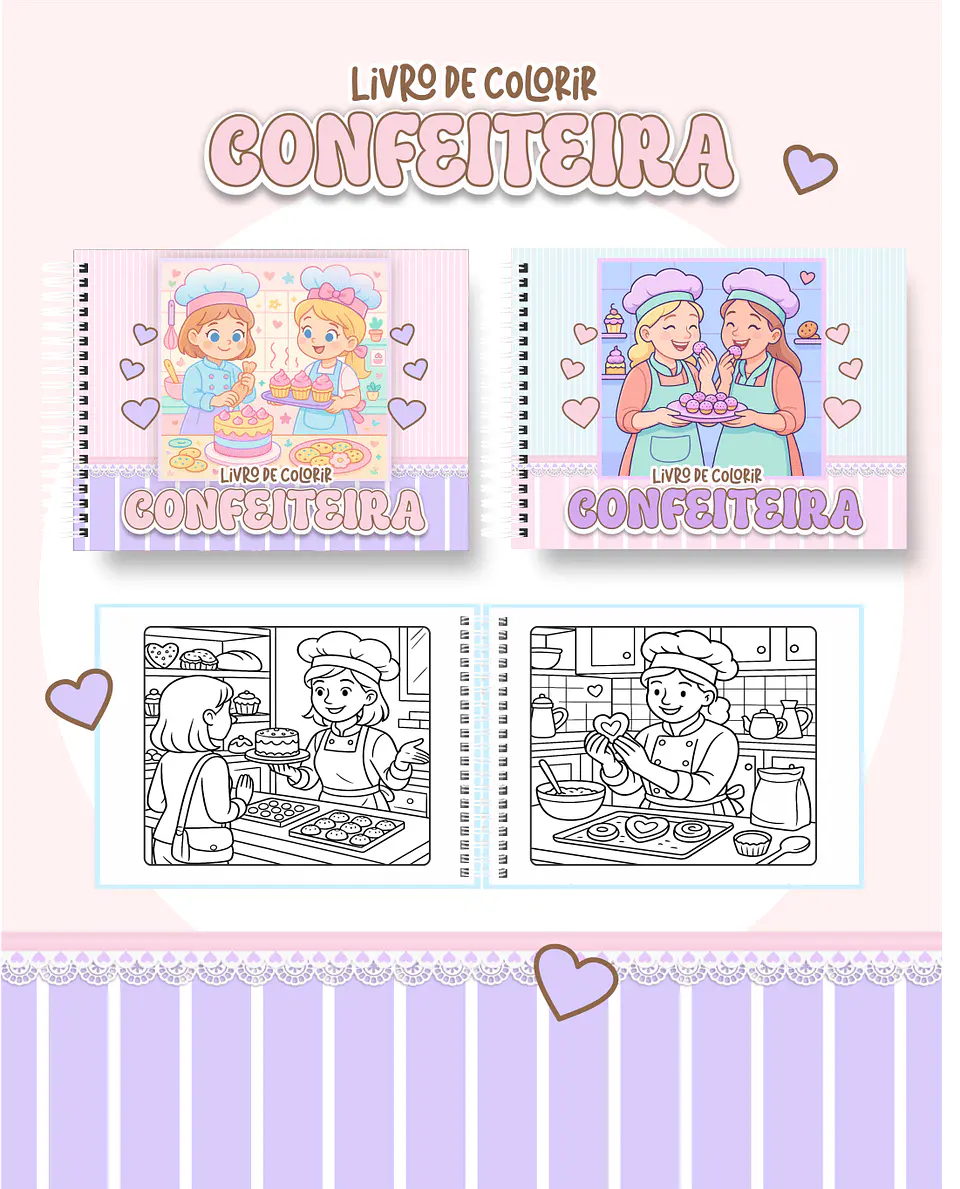 Arquivo Digital Livro de Colorir Confeiteira 1