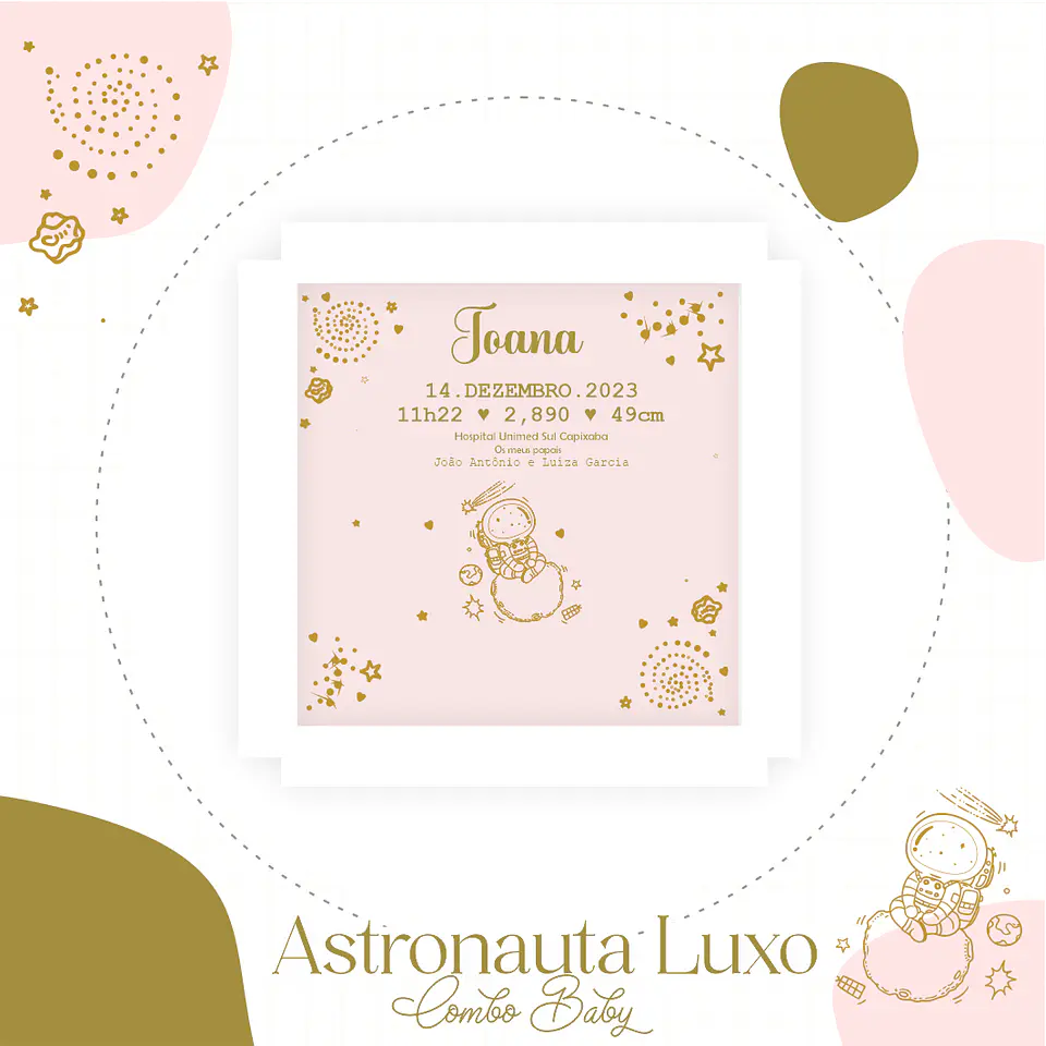 Astronauta Menina Maternidade Caderneta Vacina/Livro Bebê 2