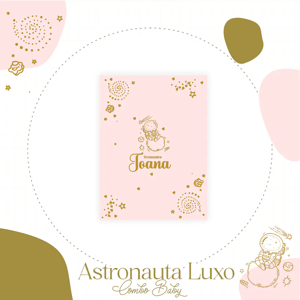 Astronauta Menina Maternidade Caderneta Vacina/Livro Bebê 3