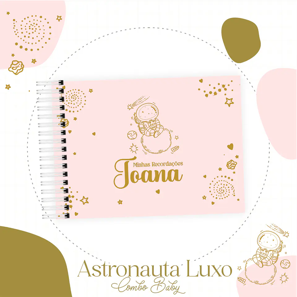 Astronauta Menina Maternidade Caderneta Vacina/Livro Bebê 5
