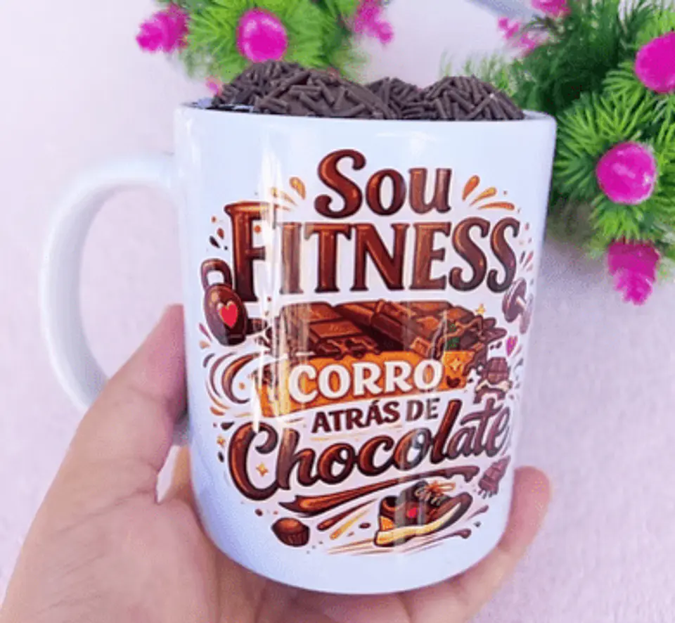 Sublimação Caneca Sou Fitness Arquivo Digital 1