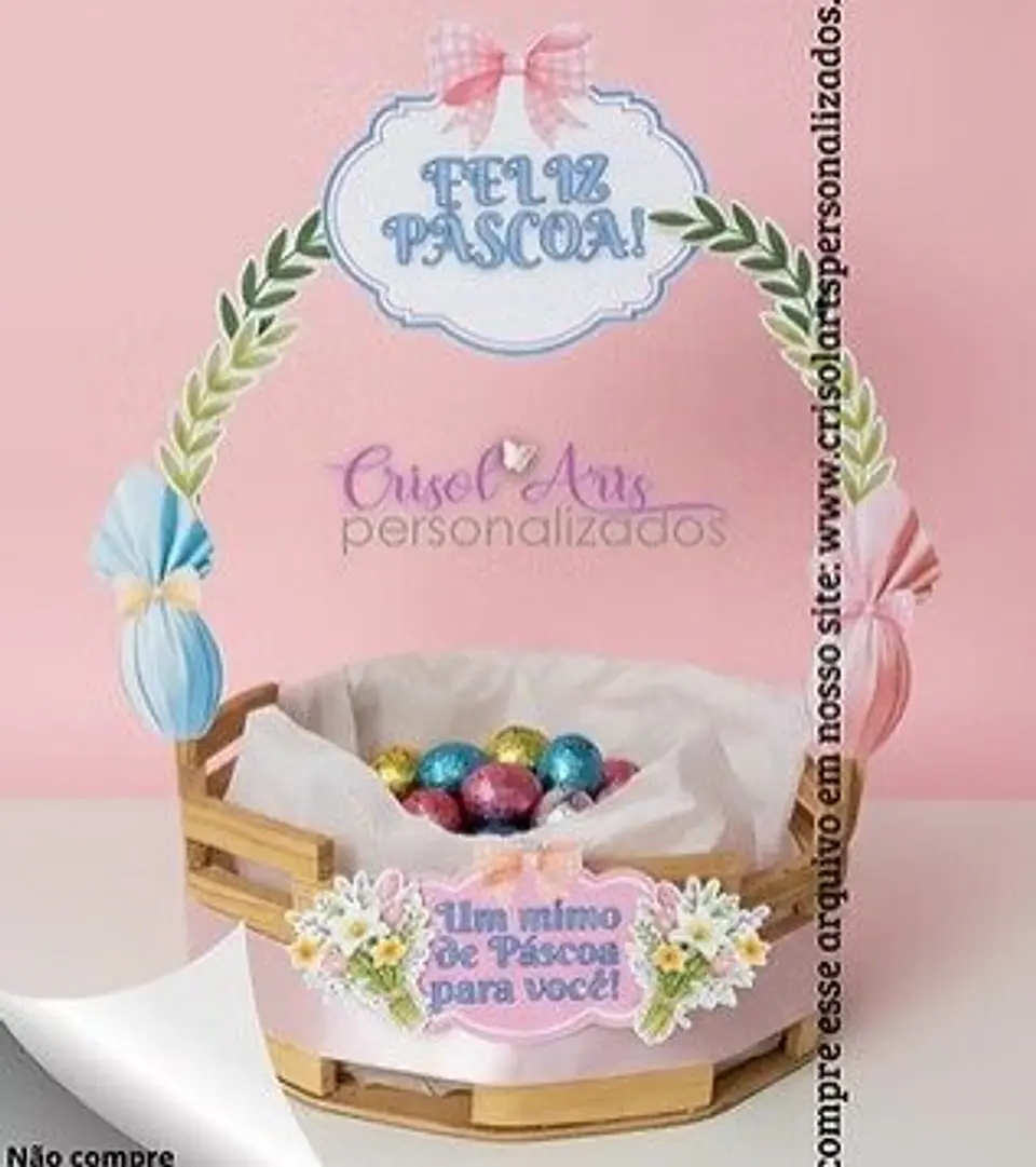 Arquivo de Corte Cesta Tradicional Páscoa 1