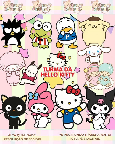 Kit Digital - Turma da Hello Kitty