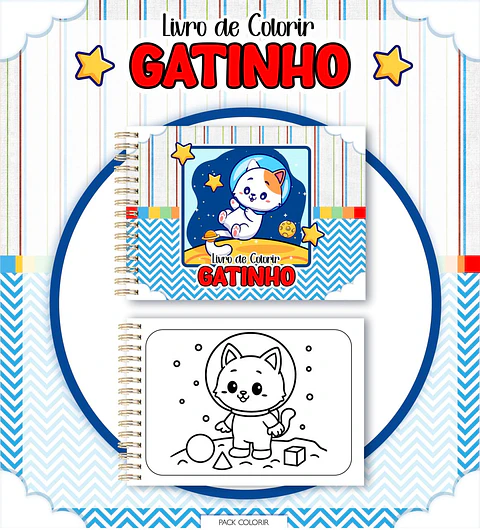 Arquivo Digital Livro + Card de Colorir Gatinhos