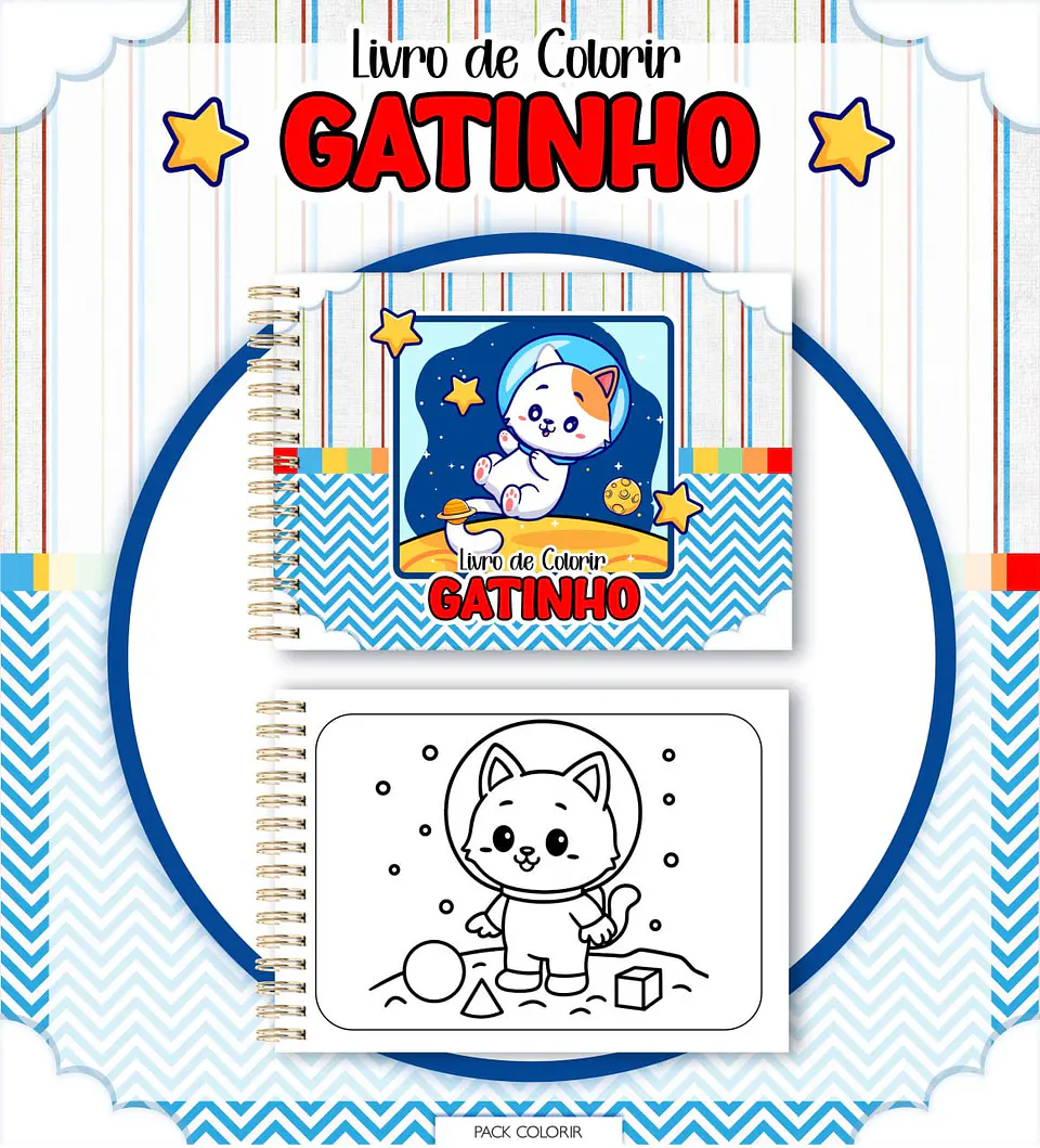 Arquivo Digital Livro + Card de Colorir Gatinhos 1