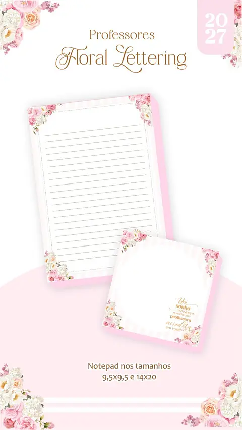Dia dos Professores – Floral Delicado Lettering 2027