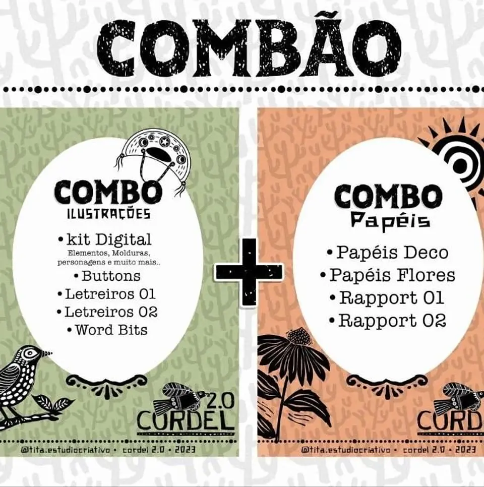 CORDEL 2.0 – COMBÃO ILUSTRAÇÕES + PAPÉIS - KIT COMPLETO 1