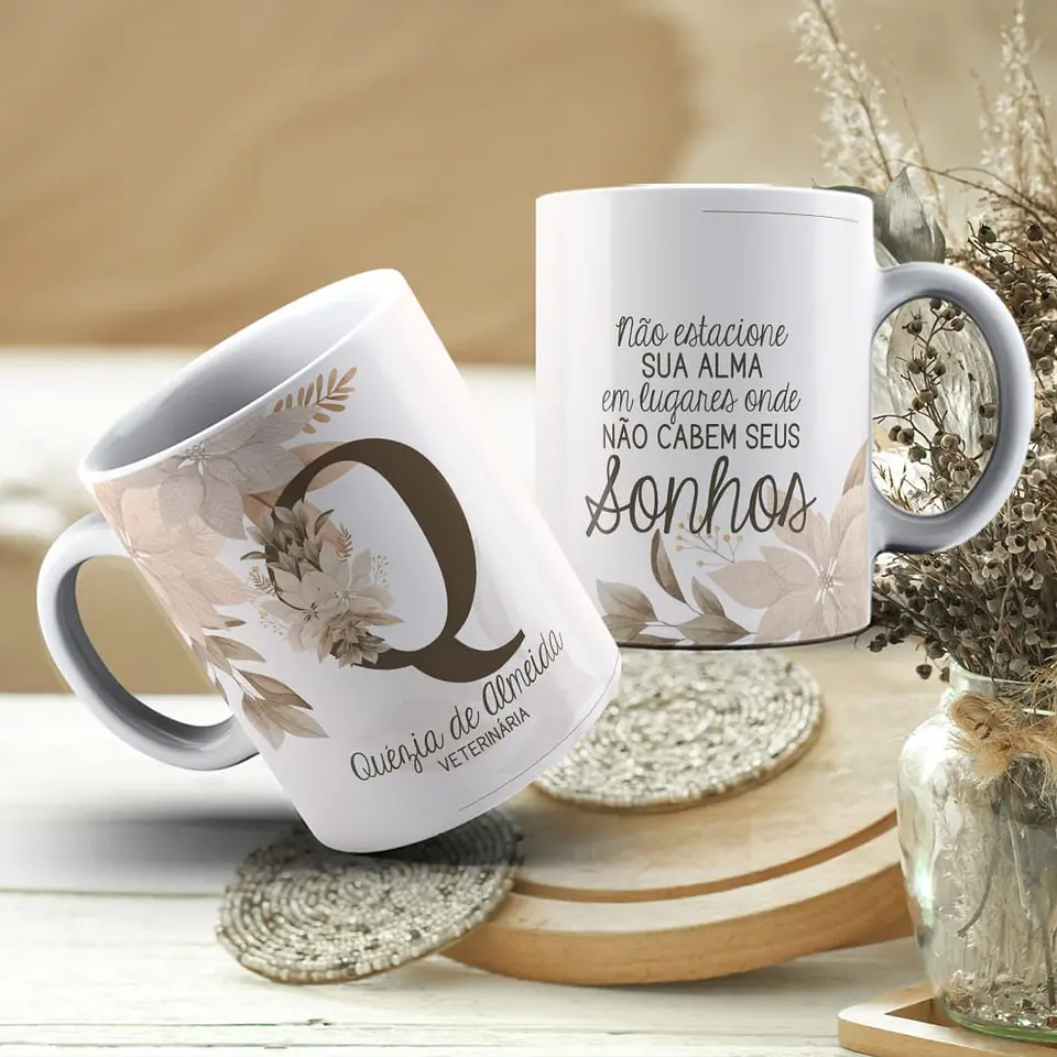 Kit Canecas Alfabeto Marrom 25